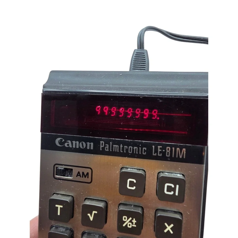 Vintage Canon palmtronic LE-81M Calculator w/ Power Adapter - Tested & Works -